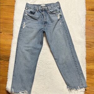 Distressed Blue Jeans